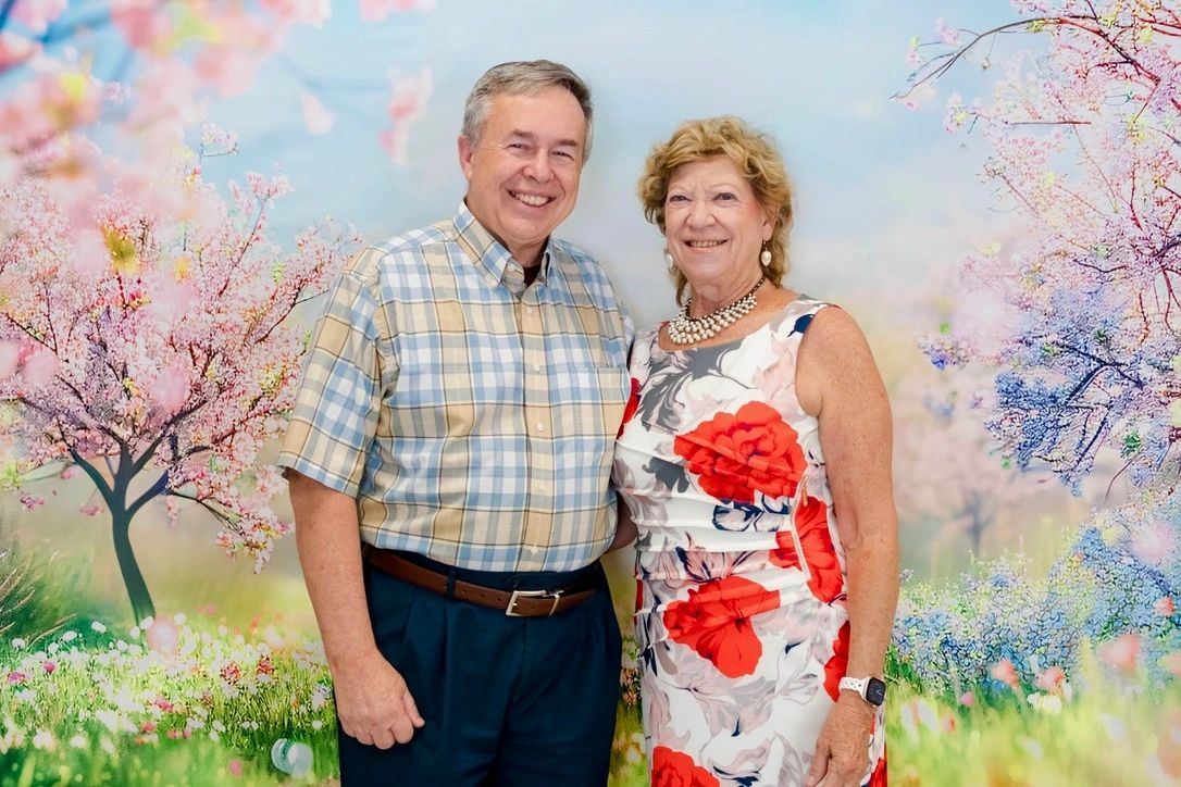 Amy Leahy with her husband at a local event